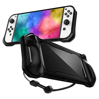 Afbeelding van Spigen Rugged Armor Robuuste Pantserhoes Compatibel met Nintendo Switch OLED 2021 Zwart