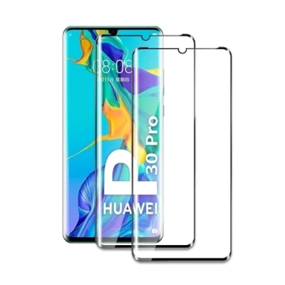 Afbeelding van Displaybeschermfolie van gehard glas voor Huawei P30 Pro, 3D Curved Edge to Edge, hardheid 9H, schokbestendig, krasbestendig, luchtbelvrij, eenvoudige installatie, 2 stuks
