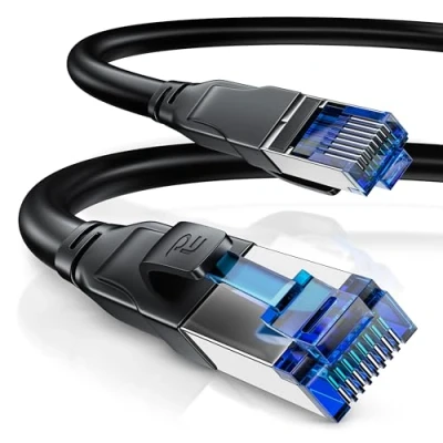 Afbeelding van CSL 2m CAT 8.1 netwerkkabel 40 Gbits LAN kabel patchkabel datakabel 8 High Speed Gigabit Ethernet 40000 Mbits glasvezel snelheid S/FTP PIMF afscherming RJ45 stekker