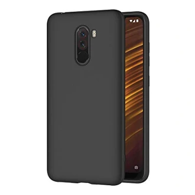 Afbeelding van AICEK Xiaomi Pocophone F1 hoes, zwarte siliconen beschermhoes voor Case TPU Bumper telefoonhoes (6,18 inch)