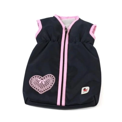 Afbeelding van Bayer Chic Poppenslaapzak (donkerblauw/hartje)