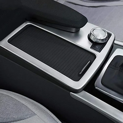 Afbeelding van DIYUCAR Bekleding voor middenconsole en bekerhouder, C Klasse W204 2008 2014, van ABS, kleur matzilver