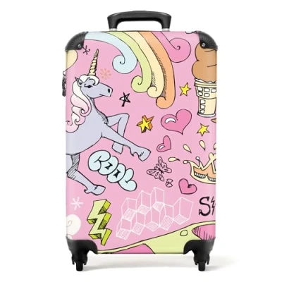 Afbeelding van NoBoringSuitcases.com® Eenhoorn koffer Meisjes trolley kind 55x35x25
