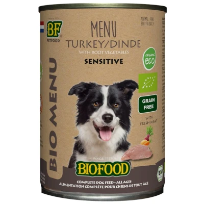 Afbeelding van 12x BF Petfood Biofood Organic Kalkoen Menu 400 gr