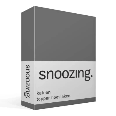 Afbeelding van Snoozing Katoen Topper Hoeslaken Tweepersoons 140x220 cm Antraciet
