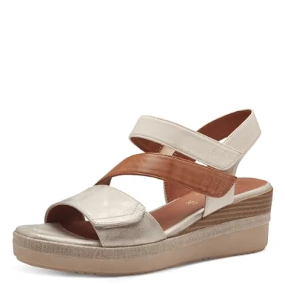 Afbeelding van Jana Dames Sandaal 28364 499 Beige/Combi Wijdte H Maat 37