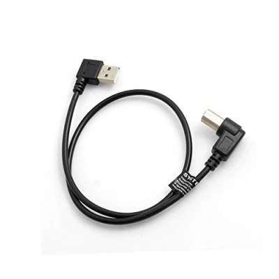 Afbeelding van System S USB A stekker 90 graden links, gehoekt naar type B rechtshoek adapterkabel 50 cm