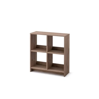 Afbeelding van Iris Ohyama, Kubus boekenkast / Open houten plank Kast met 4 planken , Eenvoudige montage, modulair, Kantoor, woonkamer, school Wood Shelf WOS AsBruin