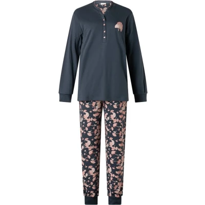 Afbeelding van Lunatex Dames Pyjama Interlock Donkerblauw Maat S