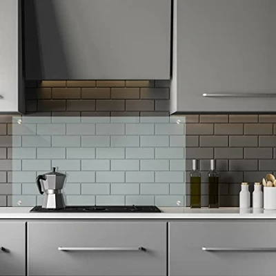 Afbeelding van Relaxdays keuken achterwand glas spatscherm spatbescherming 70 cm 70x40
