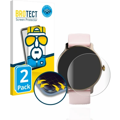 Afbeelding van BROTECT Screenprotector voor Hama Fit Watch 4910 Folie Beschermfolie transparant volledig dekking (2 Stuks)