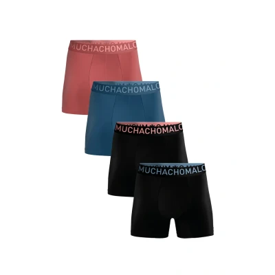 Afbeelding van Muchachomalo Heren Boxershorts 4 Pack Bamboe Zacht Ondergoed Maat L Mannen Zwarte Onderbroeken