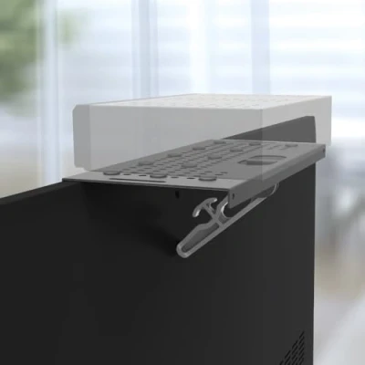 Afbeelding van Barkan 30 cm tv rek boven verstelbaar monitor top shelf, opslagbeugel, computer beeldschermplank voor mobiele telefoon, mediaboxen, gameconsole, router en thuis, tot 6 kg