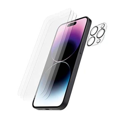 Afbeelding van Hama Beschermglazenset voor iPhone 14 Pro, 3X displaybescherming, 1x camerabescherming