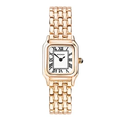Afbeelding van Sekonda Monica Dames 20 mm quartz horloge in wit met analoog display en roségouden legering band 40556