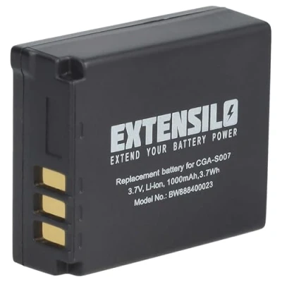 Afbeelding van EXTENSILO Reserveaccu voor Panasonic CGA S007, S007E, DMW BCD10 camera, DSLR (1000 mAh, 3,7 V, Li Ion)