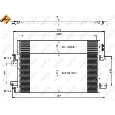 Afbeelding van Condensor, airconditioning NRF 350031