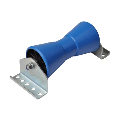Afbeelding van Aanhangwagendirect 200x85 mm kielrol blauw compleet op steun