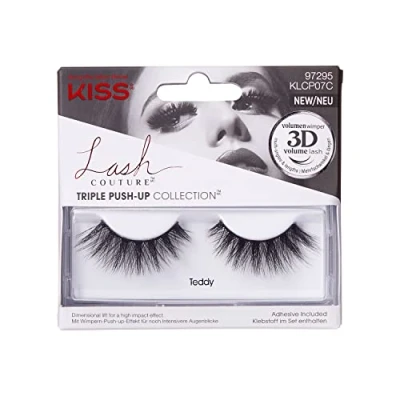 Afbeelding van KISS Lash Couture Triple Push Up Collectie 1 paar valse wimpers, Teddy, 3D Volume dierproefvrij, herbruikbaar inclusief wimperlijm