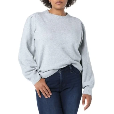 Afbeelding van Amazon Essentials Women&#039;s Zacht aanvoelende trui met ronde hals en plooien op de schouders, Heidegrijs, S