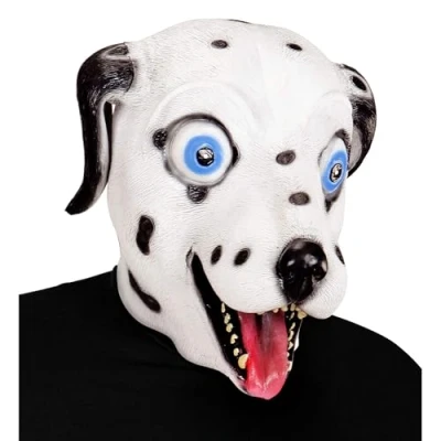 Afbeelding van Widmann Hond &amp; Dalmatier Kostuum Cartoony Masker, Zwart / Wit, Wit Beige Carnavalskleding Verkleedkleding