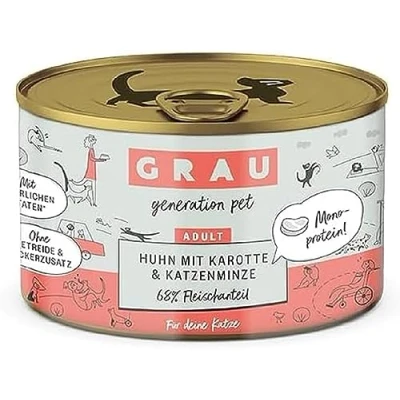 Afbeelding van Grau Smulpotje Graanvrij Voordeelpakket 24 x 200 g Kip met wortel &amp; kattenkruid