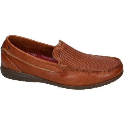 Afbeelding van Fluchos Heren cognac/caramel mocassins maat 41