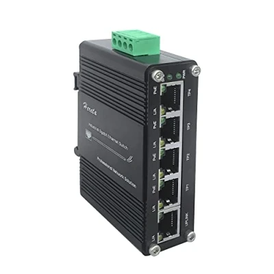 Afbeelding van Industriële Gigabit PoE Ethernet Schakelaar 5 haven Mini 10/100/1000Mbps basis TX Verharde met Voeding