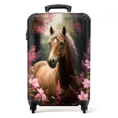 Afbeelding van NoBoringSuitcases.com® Kindertrolley paard Handbagage koffer kind 55x35x25