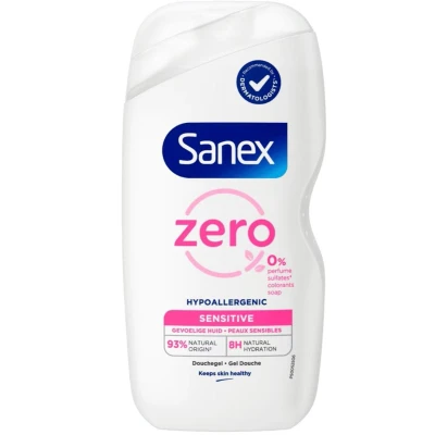 Afbeelding van 6x Sanex Douche Zero% Sensitive Skin Douchegel 400 ML