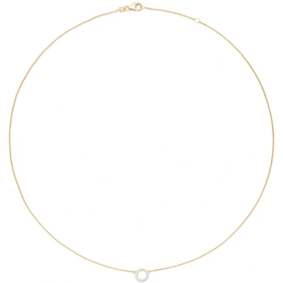 Afbeelding van Glow 202.0631.00 Ketting Rondje geelgoud zirconia wit 45 cm