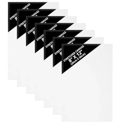 Afbeelding van Belle Vous 7 Pak Blank Canvas 20 x 30 cm Voorgerekt Paneel Borden Geschikt Voor Acryl en OlieVerf, Ook Schetsen Tekenen