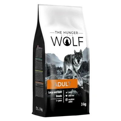 Afbeelding van the Hunger of Wolf Hondenvoer voor volwassen honden, grote en zeer rassen, droogvoer met kip, goed de gezondheid van gewrichten, 3 kg