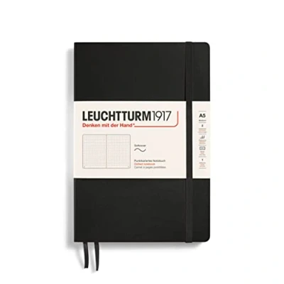 Afbeelding van Leuchtturm1917 Notitieboek Medium Softcover Puntjes Zwart