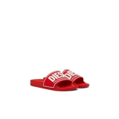 Afbeelding van Diesel SA Mayemi CC Badslippers, Heren, Maat: 39, Red white Soft synthetic