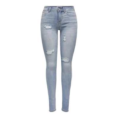 Afbeelding van ONLY Onlwauw Destroy Jeans Skinny Fit, Dames, Maat: Sx32, Light blue denim
