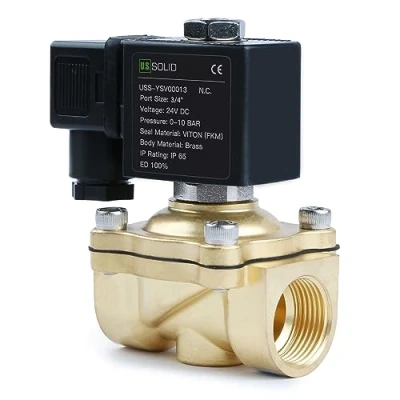 Afbeelding van U.S. Solid Magneetventiel Messing G 3/4&quot; 24V DC Normaal Gesloten NC 0,1 10 bar, Elektrische Klep voor Water Lucht Diesel Kerosine Benzine