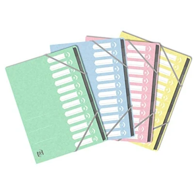 Afbeelding van Oxford 400132134 dossiermap TopFile+ A4, 12 posities, voorblad voor kaarten, kleur kan variëren, pastelkleuren