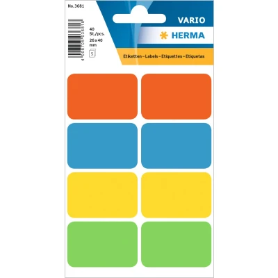 Afbeelding van 10x Herma Multipurpose etiketten, 26 x 40 mm, kleuren gesorteerd, perm