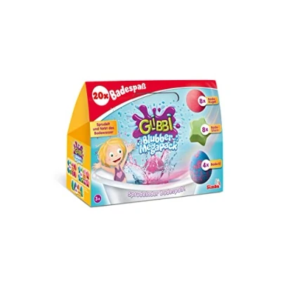 Afbeelding van SIMBA 105953611 Glibbi Blubber Mega Pack,20 kleurrijke badbommen, XXL verpakking, badspeelgoed, badplezier, bruist en kleurt het water, met verschillende geuren, vanaf 3 jaar
