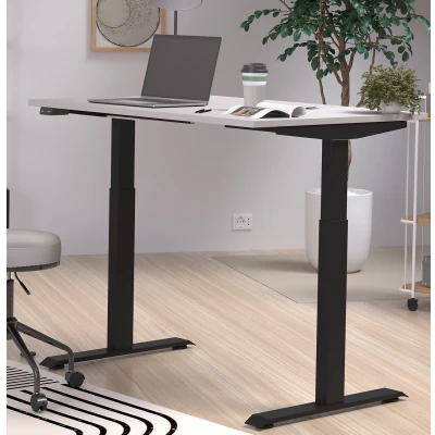 Afbeelding van Germania Jet 120 cm Cashmere / Zwart Elektrische Zit Sta Bureautafel