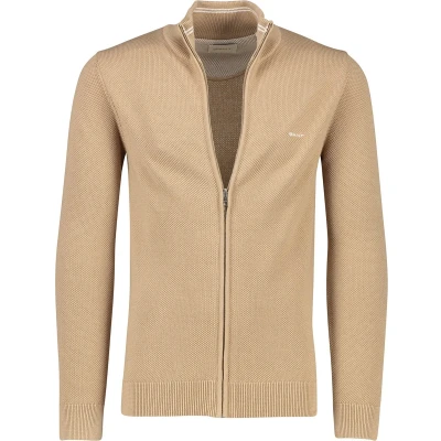Afbeelding van Gant vest heren katoen bruin ronde hals effen 3XL Big &amp; Tall Plus Size
