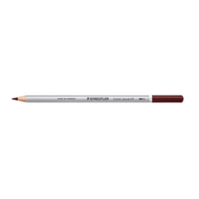 Afbeelding van STAEDTLER Aquarel kleurpotloden karat aquarel, van dyke bruin, wateroplosbare, zachte, kleurintensieve vulling, verschillende droog en natstechnieken, 6 aquarelstiften in kartonnen etui, 125 76