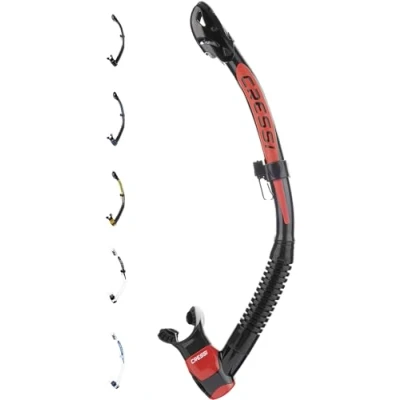 Afbeelding van Cressi Itaca Ultra Snorkel, droge snorkel om te duiken, apneu en snorkelen, uniseks, volwassenen, zwart/rood