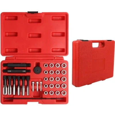 Afbeelding van Gancon 33 stuks/set reparatieset voor gloeibougieschroefdraad, tik op drivergeleiding invoegen stiftdraadgereedschapsset plaatsen.