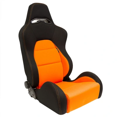 Afbeelding van AutoStyle Sportstoel &#039;Eco&#039; Zwart/Oranje Dubbelzijdig verstelbare rugleuning incl. sledes
