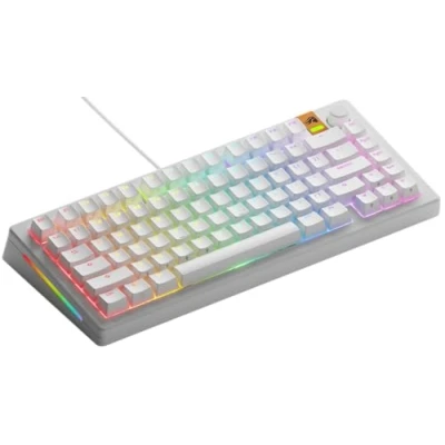 Afbeelding van Glorious Gaming GMMK 3 Rapid Trigger Keyboard, hall effect, 8K polling rate, MX mechanische &amp; magnetische switches, hotswappable 75%, pakkingsysteem, doubleshot PBT keycaps, Amerikaanse QWERTY, Wit