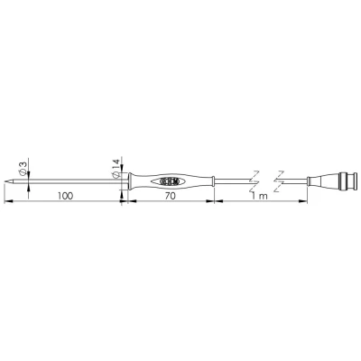 Afbeelding van Greisinger GF 1T Insteeksensor 70 tot 250 C Sensortype Pt1000