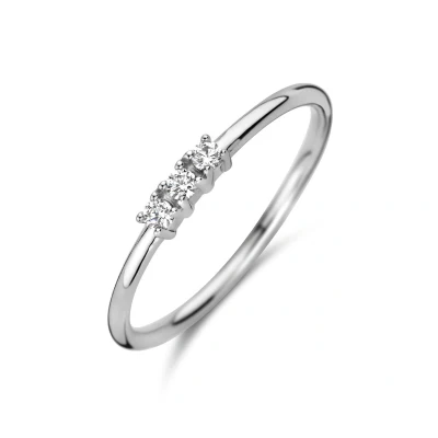 Afbeelding van Gerhodineerd Zilver Ring Trilogie Met Zirkonia 1335393