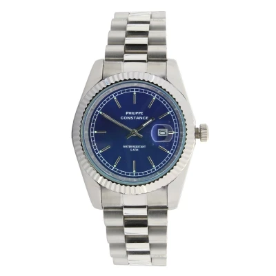 Afbeelding van PHILIPPE CONSTANCE 4 MEN &quot;LARGE SILVER&quot; PLAIN BLUE